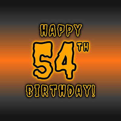[ Thumbnail: 54th Halloween Birthday - Spooky, Eerie, Black And Orange Text - Birthday On October 31 Sticker ]