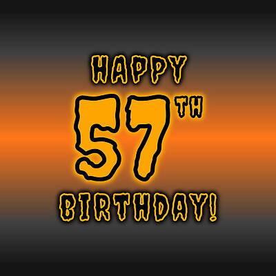 [ Thumbnail: 57th Halloween Birthday - Spooky, Eerie, Black And Orange Text - Birthday On October 31 Poster ]
