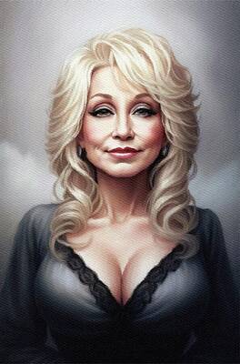Wall Art - Painting - Dolly Parton, Music Legend #6 by John Springfield