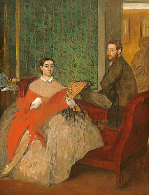 Edmondo and Therese Morbilli Print by Edgar Degas