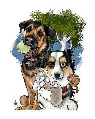 Wall Art - Drawing - 6332 Burek by Canine Caricatures By John LaFree