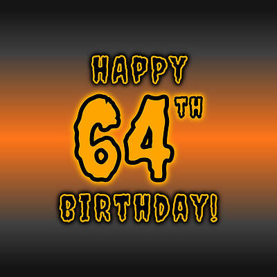 [ Thumbnail: 64th Halloween Birthday - Spooky, Eerie, Black And Orange Text - Birthday On October 31 Acrylic Print ]