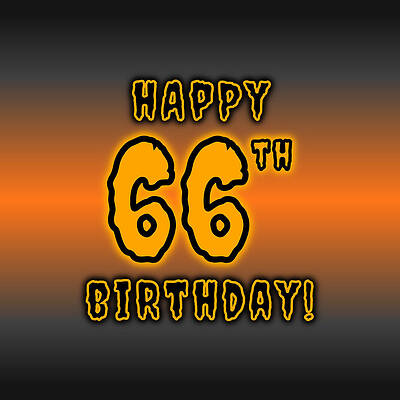 [ Thumbnail: 66th Halloween Birthday - Spooky, Eerie, Black And Orange Text - Birthday On October 31 Sticker ]