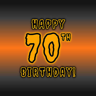 [ Thumbnail: 70th Halloween Birthday - Spooky, Eerie, Black And Orange Text - Birthday On October 31 Acrylic Print ]