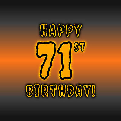 [ Thumbnail: 71st Halloween Birthday - Spooky, Eerie, Black And Orange Text - Birthday On October 31 Greeting Card ]