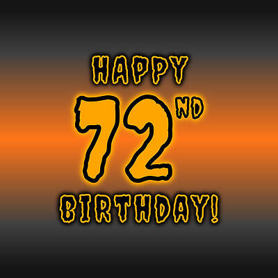 [ Thumbnail: 72nd Halloween Birthday - Spooky, Eerie, Black And Orange Text - Birthday On October 31 Sticker ]