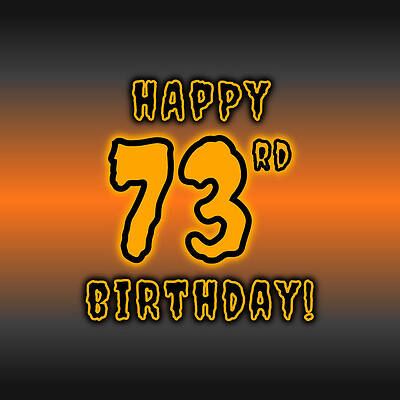 [ Thumbnail: 73rd Halloween Birthday - Spooky, Eerie, Black And Orange Text - Birthday On October 31 Greeting Card ]