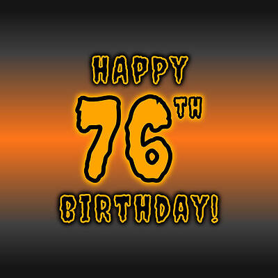 [ Thumbnail: 76th Halloween Birthday - Spooky, Eerie, Black And Orange Text - Birthday On October 31 Wood Print ]