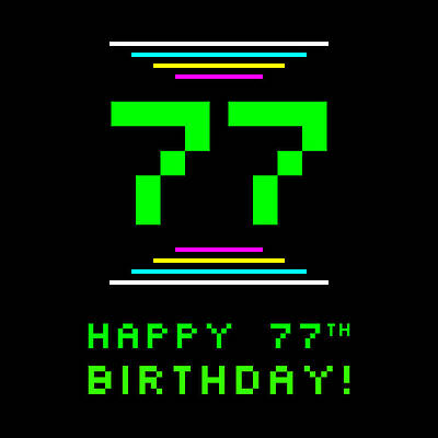 [ Thumbnail: 77th Birthday - Nerdy Geeky Pixelated 8-Bit Computing Graphics Inspired Look Tote Bag ]