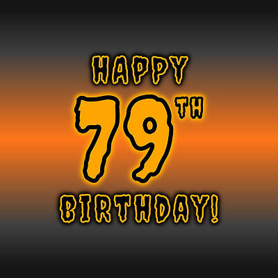 [ Thumbnail: 79th Halloween Birthday - Spooky, Eerie, Black And Orange Text - Birthday On October 31 Poster ]