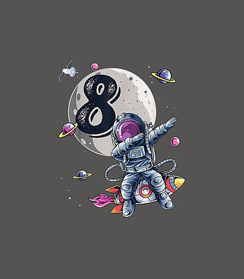 8 Years Old Birthday Boy Astronaut Pace 8Th Bday by Corran Elissandre