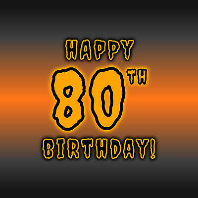 [ Thumbnail: 80th Halloween Birthday - Spooky, Eerie, Black And Orange Text - Birthday On October 31 Shower Curtain ]
