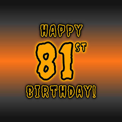 [ Thumbnail: 81st Halloween Birthday - Spooky, Eerie, Black And Orange Text - Birthday On October 31 Framed Print ]