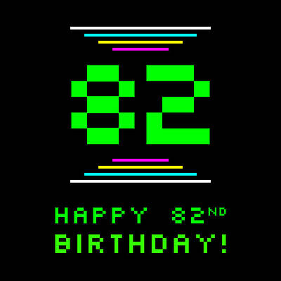 [ Thumbnail: 82nd Birthday - Nerdy Geeky Pixelated 8-Bit Computing Graphics Inspired Look Youth T-Shirt ]