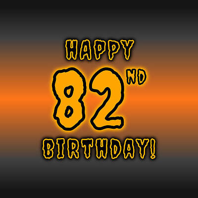 [ Thumbnail: 82nd Halloween Birthday - Spooky, Eerie, Black And Orange Text - Birthday On October 31 Metal Print ]