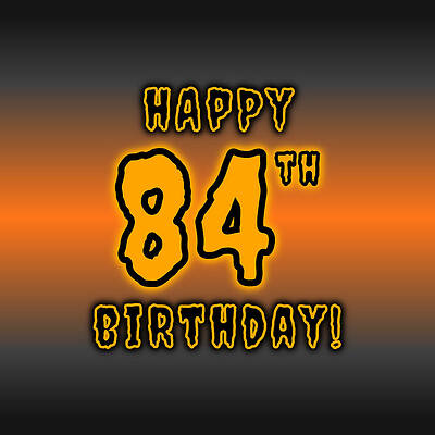 [ Thumbnail: 84th Halloween Birthday - Spooky, Eerie, Black And Orange Text - Birthday On October 31 Framed Print ]