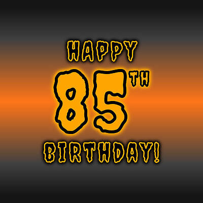 [ Thumbnail: 85th Halloween Birthday - Spooky, Eerie, Black And Orange Text - Birthday On October 31 Acrylic Print ]