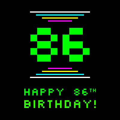 [ Thumbnail: 86th Birthday - Nerdy Geeky Pixelated 8-Bit Computing Graphics Inspired Look Women's T-Shirt ]