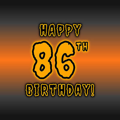 [ Thumbnail: 86th Halloween Birthday - Spooky, Eerie, Black And Orange Text - Birthday On October 31 Wood Print ]