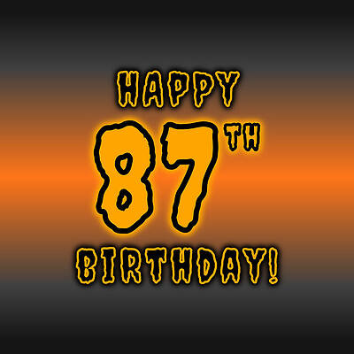 [ Thumbnail: 87th Halloween Birthday - Spooky, Eerie, Black And Orange Text - Birthday On October 31 Poster ]