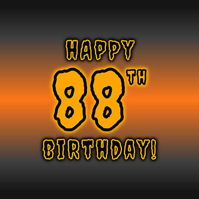 [ Thumbnail: 88th Halloween Birthday - Spooky, Eerie, Black And Orange Text - Birthday On October 31 Sticker ]