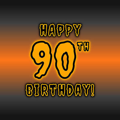 [ Thumbnail: 90th Halloween Birthday - Spooky, Eerie, Black And Orange Text - Birthday On October 31 Acrylic Print ]