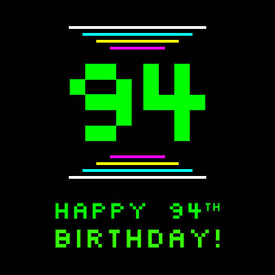 [ Thumbnail: 94th Birthday - Nerdy Geeky Pixelated 8-Bit Computing Graphics Inspired Look Toddler T-Shirt ]