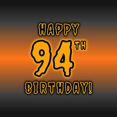[ Thumbnail: 94th Halloween Birthday - Spooky, Eerie, Black And Orange Text - Birthday On October 31 Metal Print ]