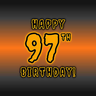 [ Thumbnail: 97th Halloween Birthday - Spooky, Eerie, Black And Orange Text - Birthday On October 31 Wood Print ]