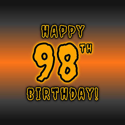 [ Thumbnail: 98th Halloween Birthday - Spooky, Eerie, Black And Orange Text - Birthday On October 31 Duvet Cover ]