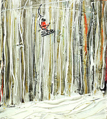 Wall Art - Painting - Vail Ski Print A Chair in the Aspens. Don't enlarge too much by Pete Caswell