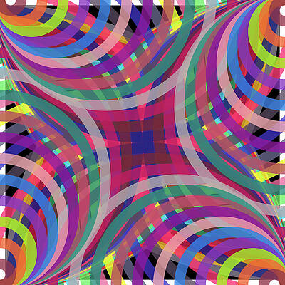 Wall Art - Digital Art - A Colourful Arc Graph Alphabet Pattern 3 by Coded Images