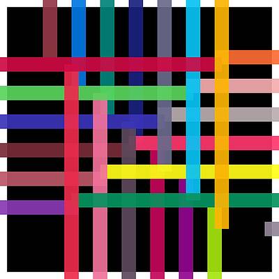 Wall Art - Digital Art - A Dark Bar Graph Alphabet Square by Coded Images