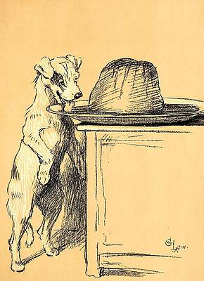 Wall Art - Drawing - A Dog Day, Stealing by Cecil Aldin
