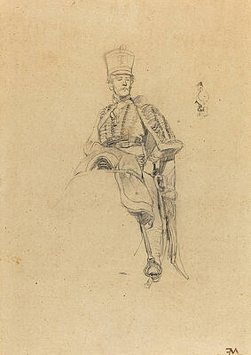 A French Hussar Print by Ernest Meissonier