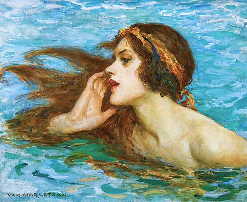 10.4 Art Deco Sculpture Mermaid Sea-maid Sea-maiden Beauty Girl