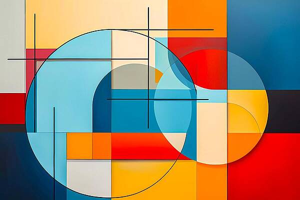 Wall Art - Digital Art - A modern art representation of geometric illusion, featuring bold lines and contrasting color blocks by Andre Petrov