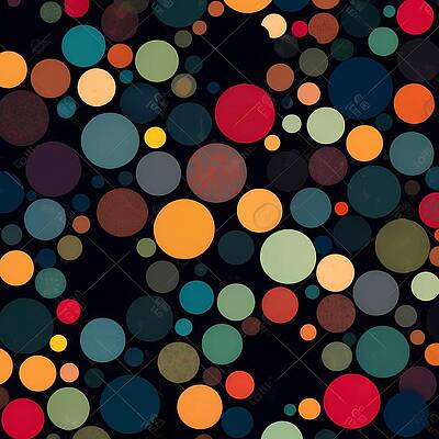 Wall Art - Digital Art - A polka dot pattern of circles in various sizes and colours by Andre Petrov