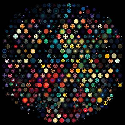 Wall Art - Photograph - A polka dot pattern of circles in various sizes and colours No 2 by Andre Petrov