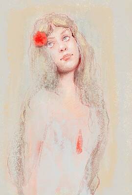 A Red Flower in her Hair by Michael Shipman A Red Flower in her Hair by Michael Shipman