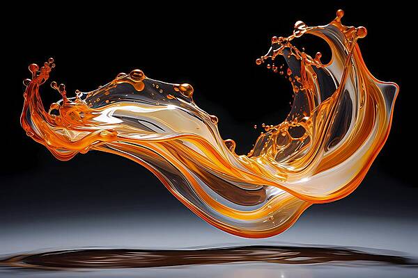 Wall Art - Digital Art - A surreal depiction of fluid motion, transforming everyday objects into liquid forms No 1 by Andre Petrov