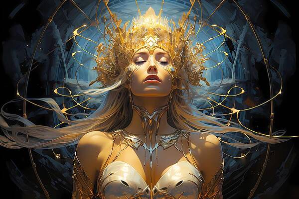 Wall Art - Digital Art - A vintage sci-fi style portrayal of cosmic harmony No 1 by Andre Petrov