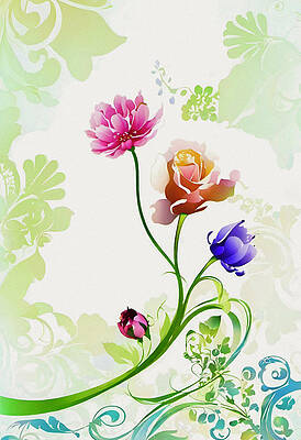 Wall Art - Digital Art - A Whimsical Dance of Color and Curl by W Craig Photography