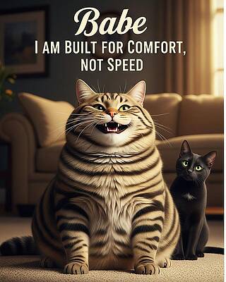 Babe, I am built for comfort, not speed Funny Fine Art Cat Print by Bob Orsillo by Bob Orsillo Babe, I am built for comfort, not speed Funny Fine Art Cat Print by Bob Orsillo by Bob Orsillo