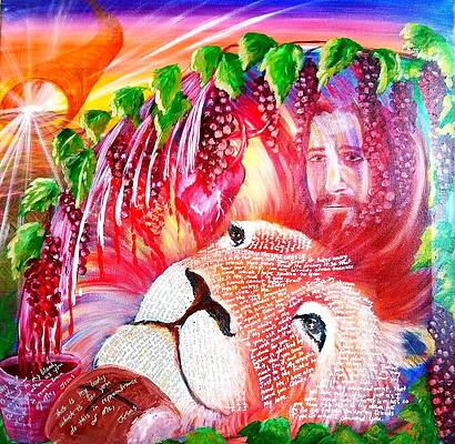 Wall Art - Painting - Abide in the vine by Allio Jenny