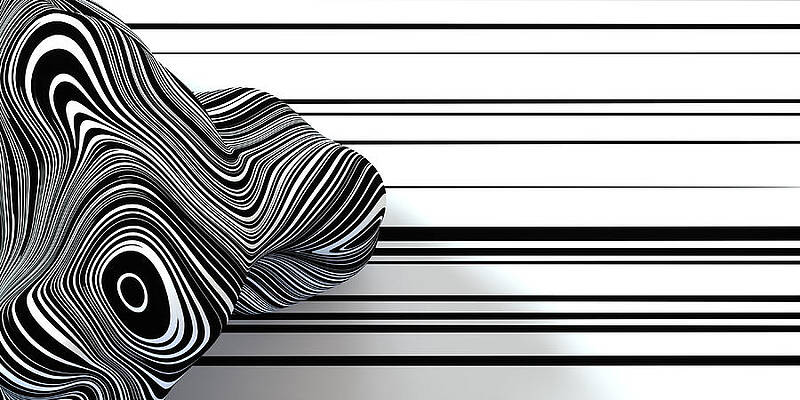 Abstract Background 3d render striped shape with vertical black lines by Cyril ROBERT