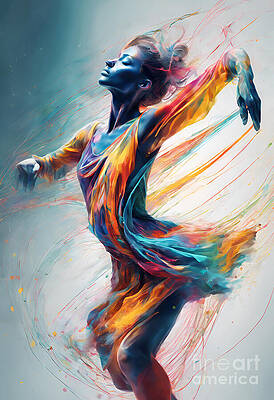 Wall Art - Digital Art - Abstract Dancer in Motion by Jeff Creation