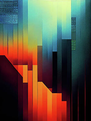 Wall Art - Digital Art - Abstract Digital World Vertical 02 by Matthias Hauser