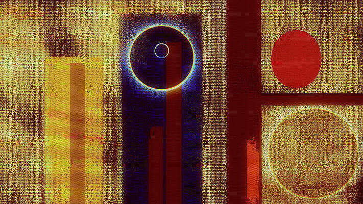 Wall Art - Painting - Abstract Eclipse  Bob Orsillo's Abstract Circle Painting with Rich Texture and Symbolic Depth by Bob Orsillo
