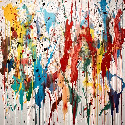 Wall Art - Digital Art - Abstract expressionist pattern with splashes and drips of paint No 1 by Andre Petrov